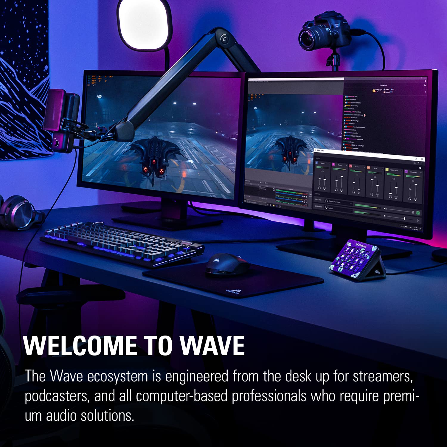 Elgato Wave Mic Arm - Premium Broadcasting Boom Arm with Cable Management Channels, Desk Clamp, 1/4'' Thread Adapters, Fully Adj